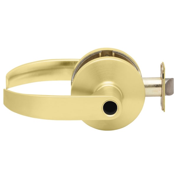 Grade 2 Cylindrical Lock, Entry Function, Less Cylinder, Quantum Lever, Standard Rose, Satin Brass F